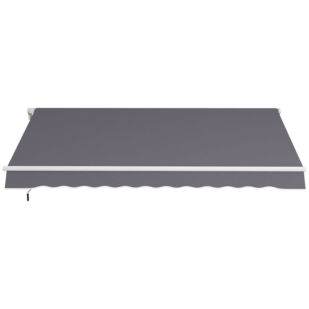 12' x 10' Manual Retractable Outdoor Awning, Adjustable and Versatile, Dark Gray