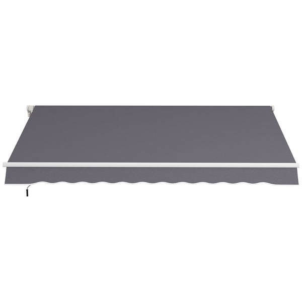 12' x 10' Manual Retractable Outdoor Awning, Adjustable and Versatile, Dark Gray