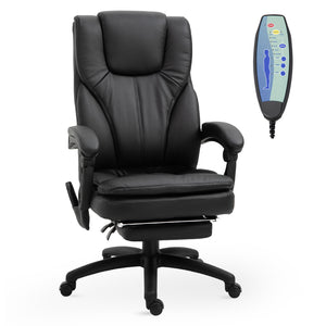 6-point vibration massage office chair with retractable footrest