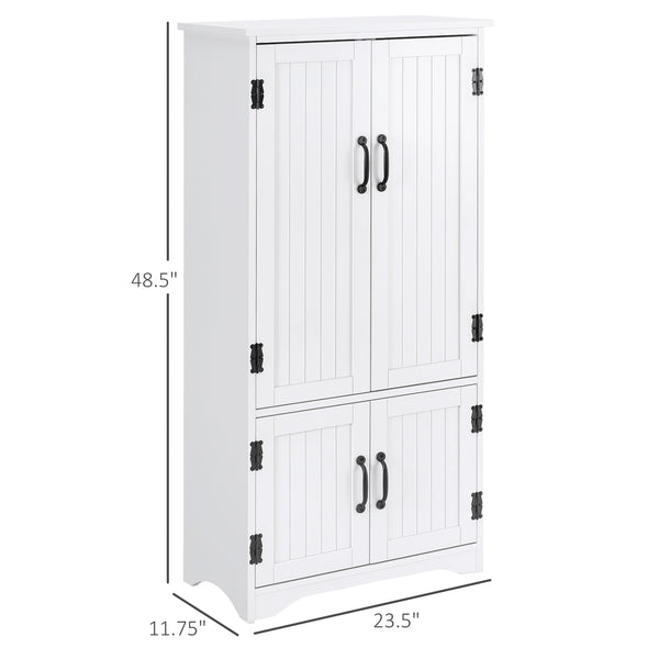 4-Door Multi-Tier Pantry, White