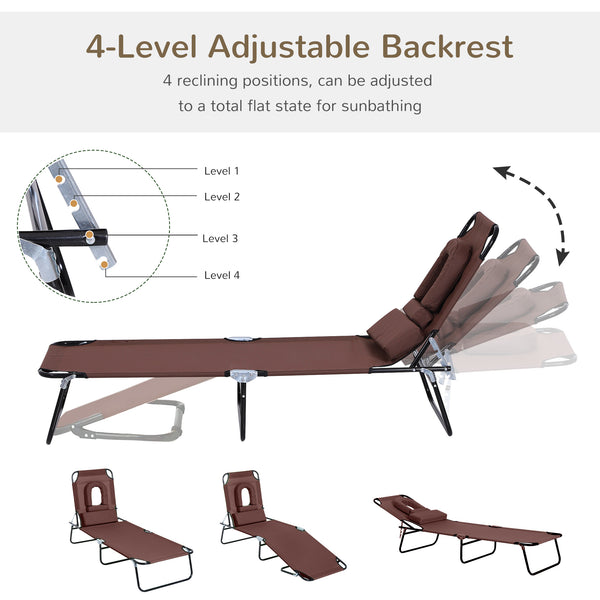 Lounge chair with face hole, brown