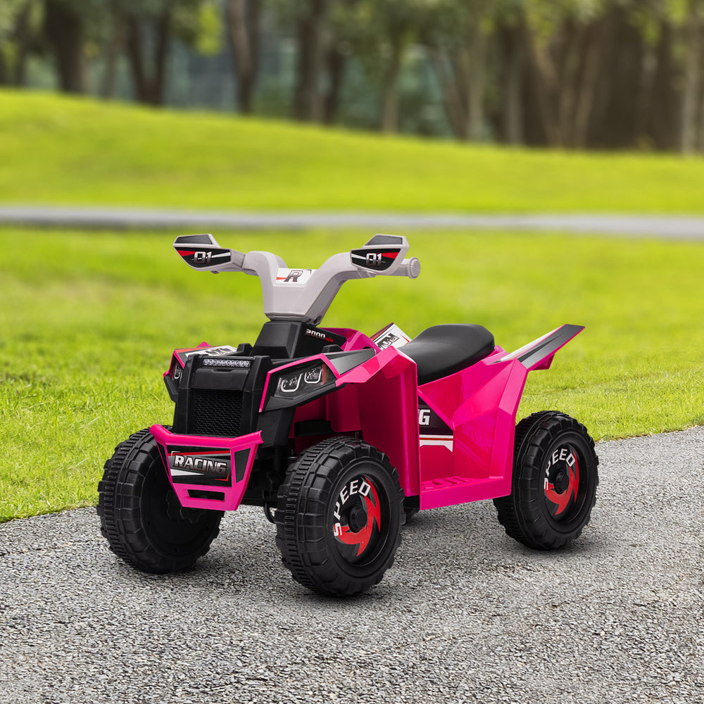 6V Quad for children with wear-resistant wheels, pink