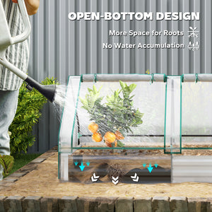 Jardinière surélevée en métal avec couvercle intégrée pour herbes aromatiques et légumes, transparente et argentée