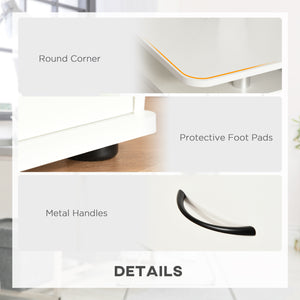 Computer desk with keyboard tray, white