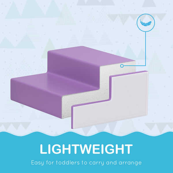 2-Piece Soft Play Set for Climbing and Crawling, Purple