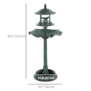 3-in-1 Pedestal Garden Bird Bath with Large Bowl