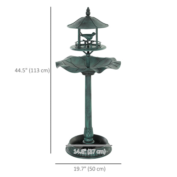 3-in-1 Pedestal Garden Bird Bath with Large Bowl