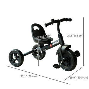 Tricycle for children 18 months and older, indoor and outdoor, Black