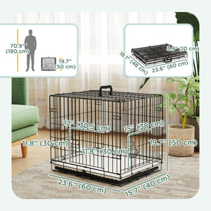 Cage with 2 doors and soft cushion, black