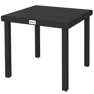 Patio Dining Table for 4, Square Aluminum Outdoor Table for Garden Lawn Backyard, Black