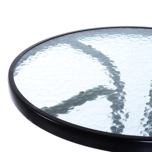 3-Piece Patio Bar Set with 2 Bar Stools and 1 Tempered Glass Bar Table, Beige