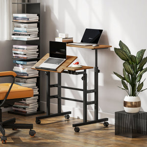 Height and tilt adjustable mobile desk