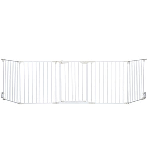 Foldable dog playpen with door, white