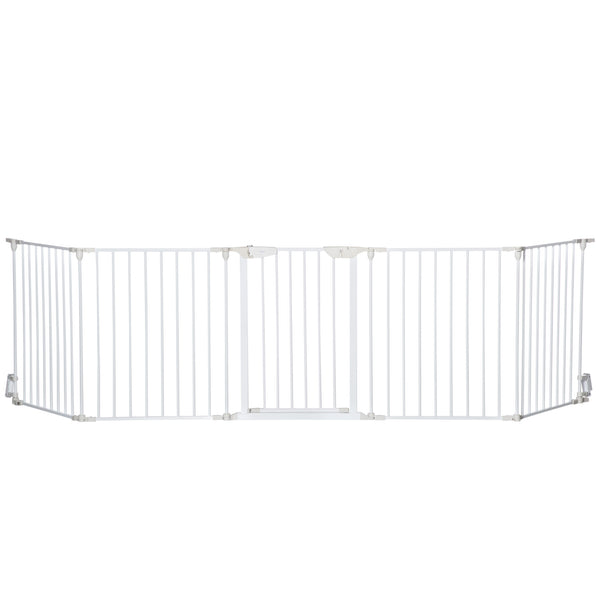 Foldable dog playpen with door, white