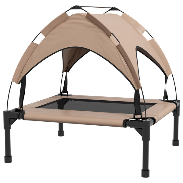 Elevated cooling dog bed with washable breathable mesh canopy