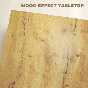 Square coffee table with 4 cm thick top, natural wood