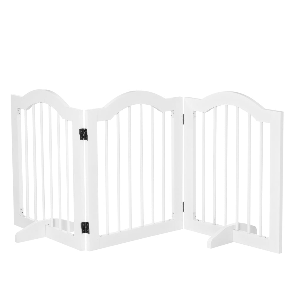 3-Panel Foldable White Dog Gate