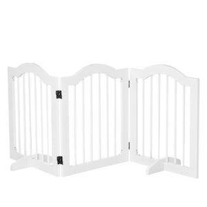 3-Panel Foldable White Dog Gate