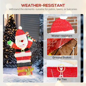90cm Illuminated Santa Claus with 97 LEDs, stakes and zip ties