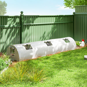 Portable mini greenhouse with 5 mesh windows and steel frame