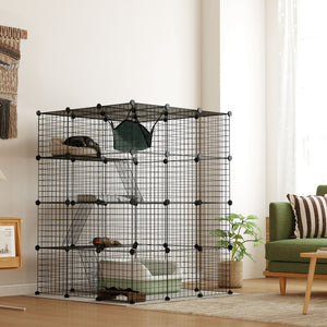 4-level cat cage for 1 to 3 cats with hammock