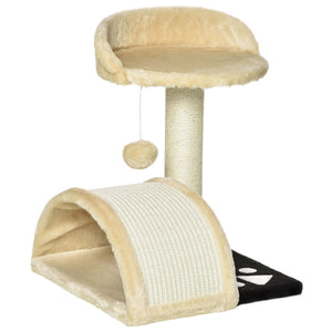 43cm Cat Tree with Hanging Toy, Beige 