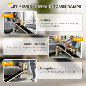 Pet Ramp Bed Steps for Dogs Cats Non-slip Carpet 74"L x 16"W x 25"H Natural