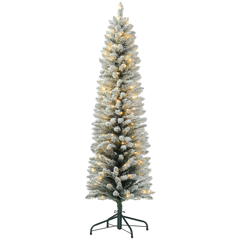 6ft Pre-Lit Frosted Artificial Christmas Tree