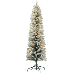 6ft Pre-Lit Frosted Artificial Christmas Tree