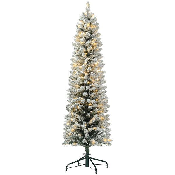 6ft Pre-Lit Frosted Artificial Christmas Tree