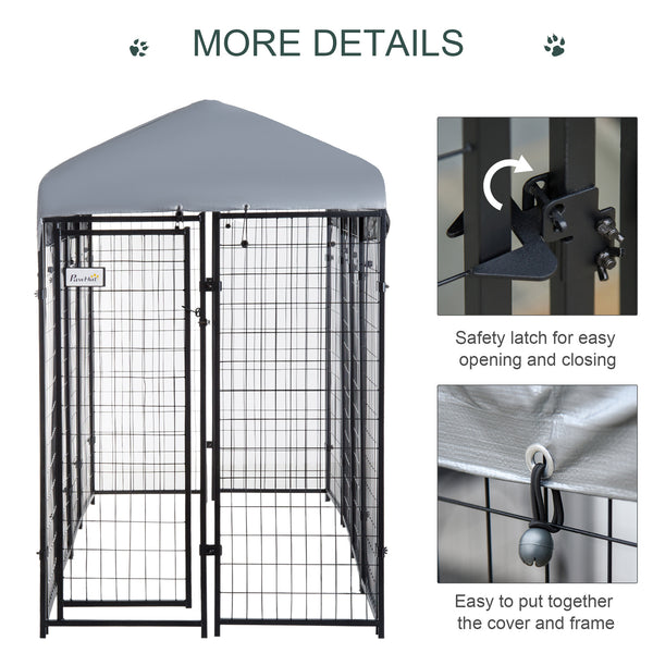 Dog kennel with waterproof and UV-resistant cover