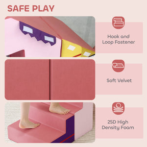 2-piece foam climbing blocks with removable pink cover