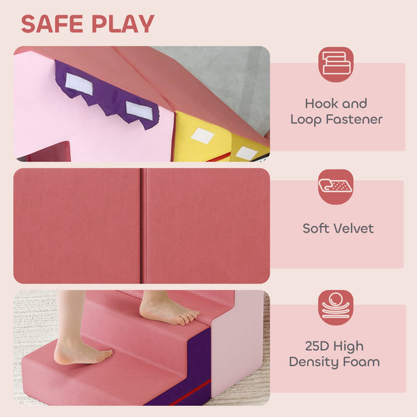 2-piece foam climbing blocks with removable pink cover
