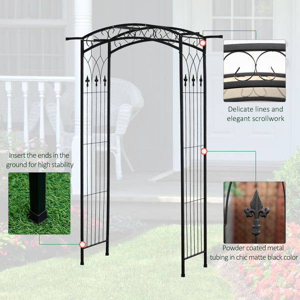 Outdoor garden arch, black