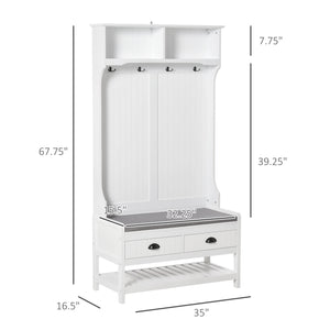 Hallway furniture with bench and shoe storage, white
