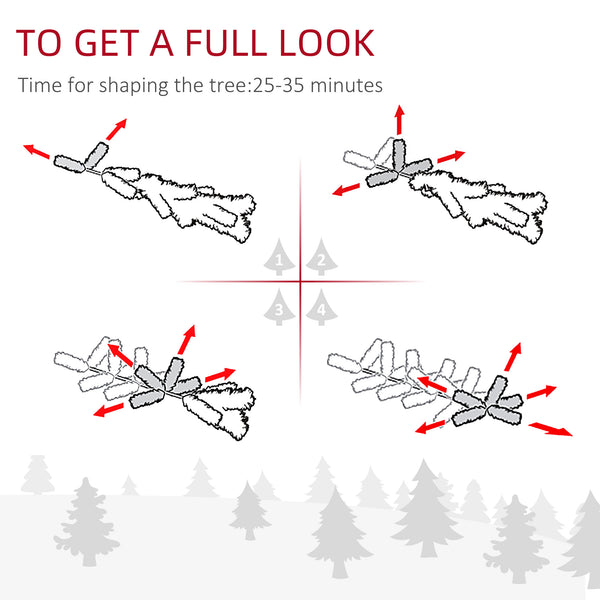 9ft Pre-Lit Frosted Artificial Christmas Tree with Warm White LED Light