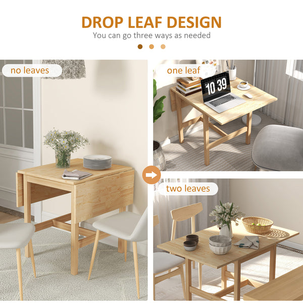 Country-style drop-leaf kitchen table for small spaces