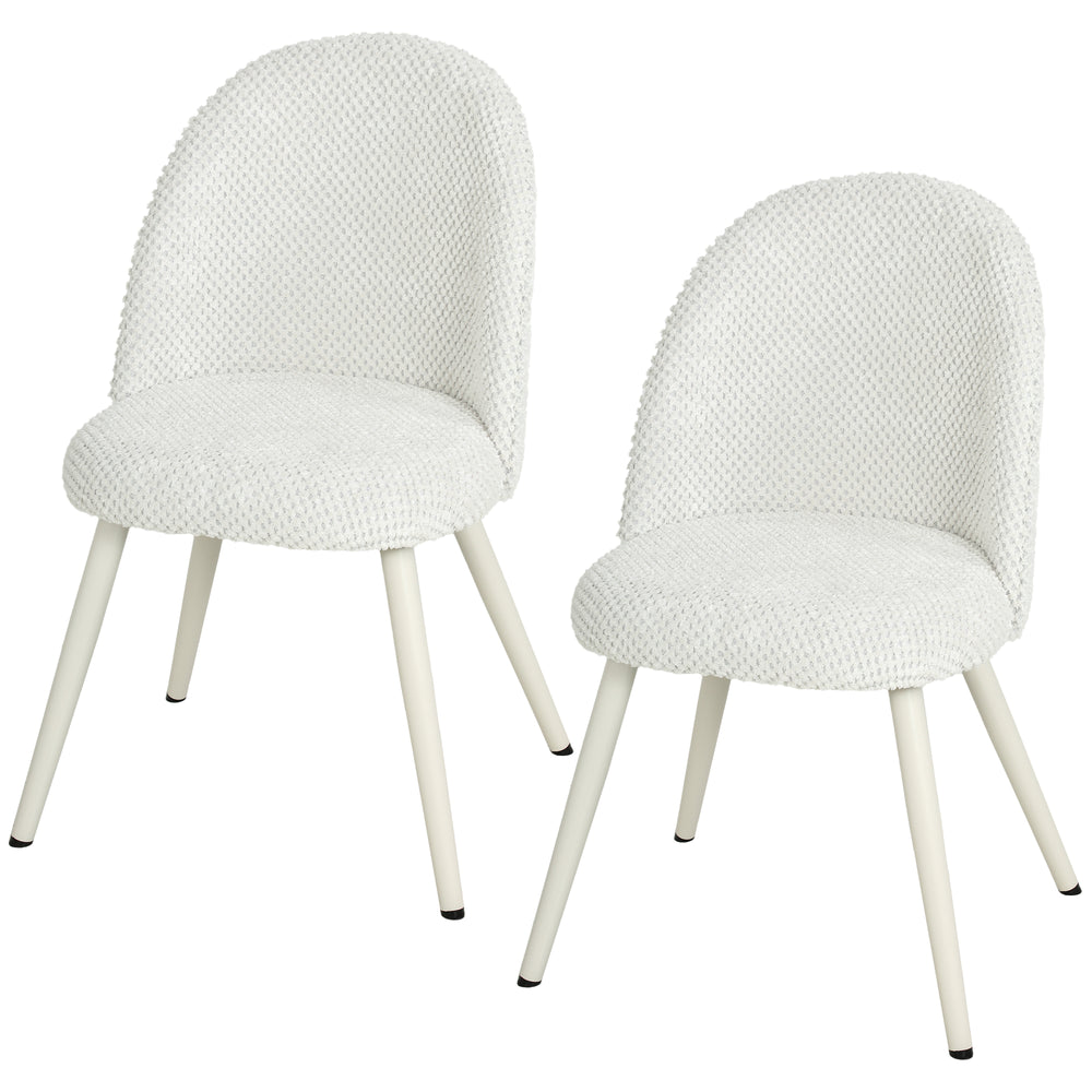 White velvet dining chairs – Set of 2