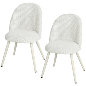 White velvet dining chairs – Set of 2