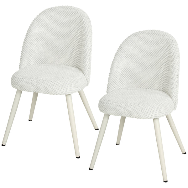 White velvet dining chairs – Set of 2