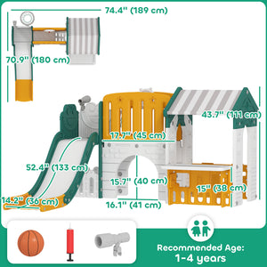 7-in-1 Toddler Slide Yellow/Green