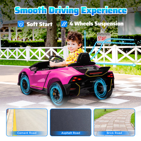 Licensed Lamborghini Autentica 12V with remote control, pink