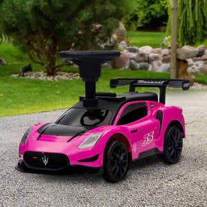 Maserati GT2 push car with storage, music, horn, pink