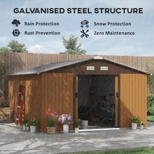 Garden shed with foundation kit and double door