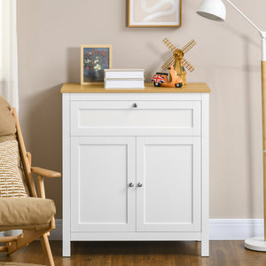 Sideboard with drawer, double-door cabinet and adjustable shelf, white.
