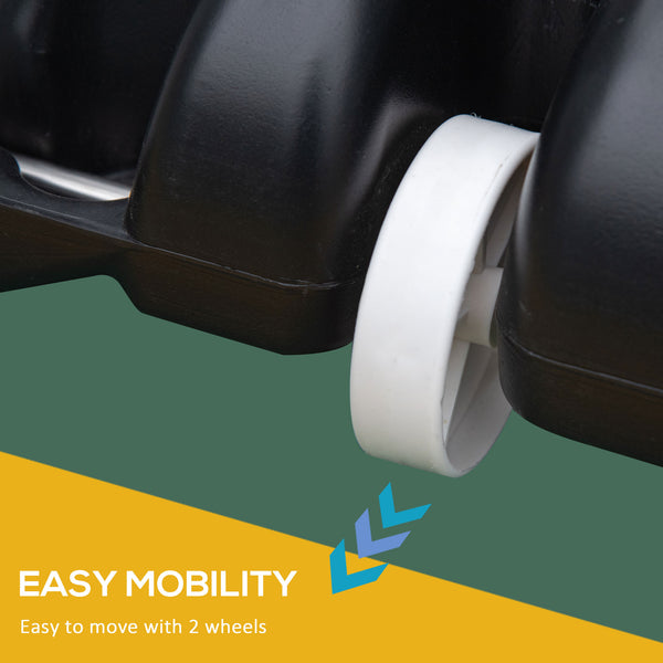 Portable basketball hoop, adjustable height from 2.1 to 2.6 m with wheels