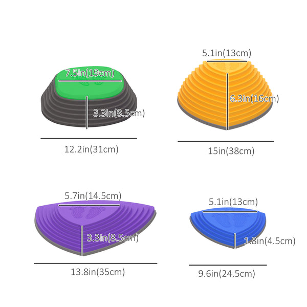 Set of 11 children's balancing stones with non-slip rubber