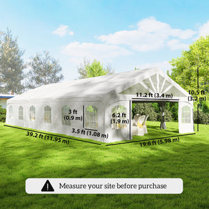 Heavy-duty 20 x 40 ft. white party tent