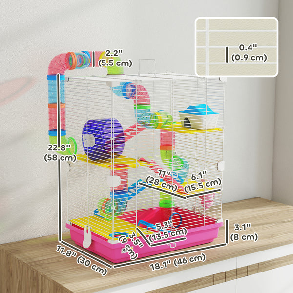 5-level pink cage for small hamsters and gerbils