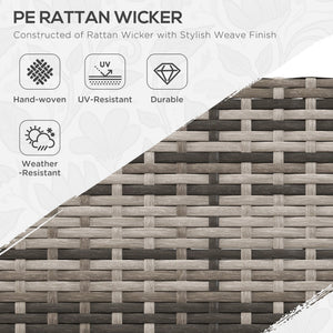 4-piece woven rattan garden furniture set with corner sofa, grey